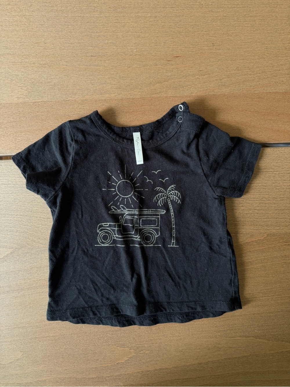 Rylee & Cru Like New Black Graphic Jeep/ Bronco & Palm Baby Tee 3-6 M
